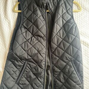 Old Navy Black Quilted Vest with Diamond Pattern